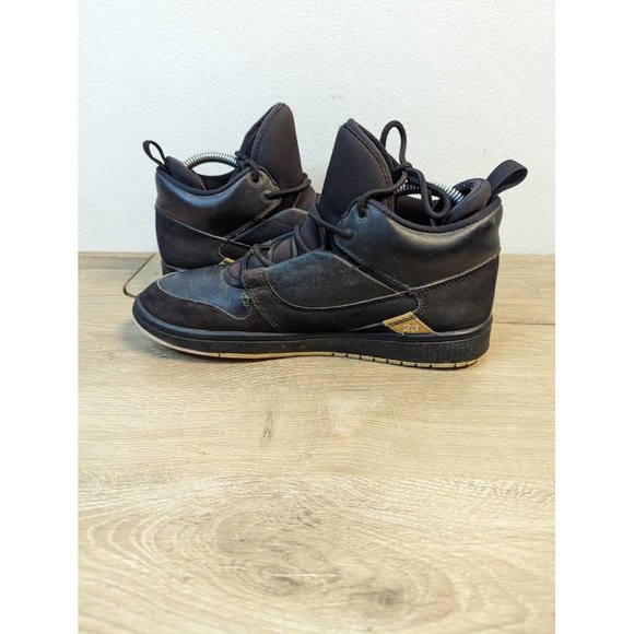 Jordan Fadeaway Black/White/Gold Boy's Basketball Sneakers Size 7  AO1331-017 - Picture 7 of 9